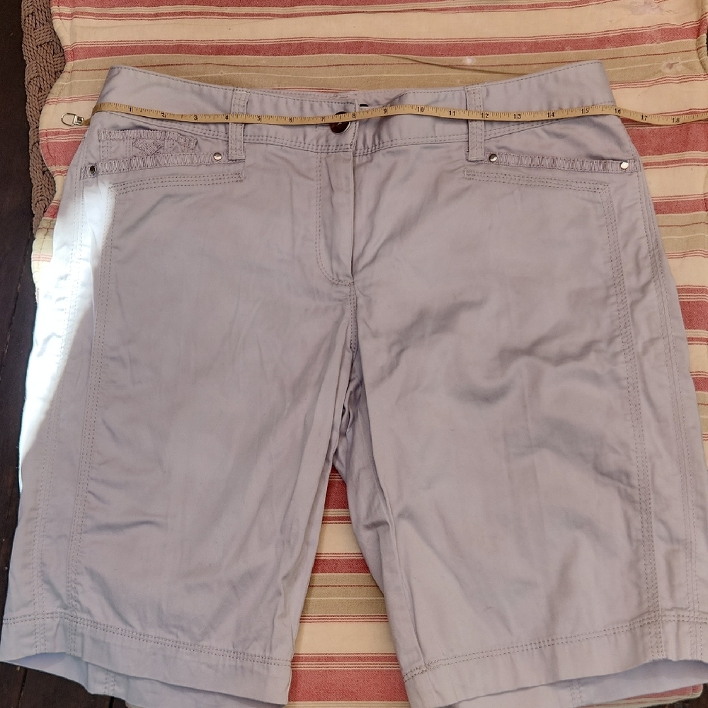 White House Black Market Light Gray Bermuda Shorts - Picture 7 of 12